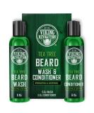 Viking Revolution Tea Tree Oil Beard Wash & Conditioner Set - Natural Beard Softener with Argan Oil, Vitamin E & Ginseng - 5 Fl Oz (Pack of 2) - Buy Online on GoSupps.com