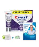 Crest 3D White Brilliance Pro Enamel Protect Toothpaste 3-Pack - Includes Tooth Squeezer & No-Mess Caps | Better Oral Health Guide | International Shipping - Buy Online on GoSupps.com