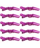 10x Crocodile Hair Clips - Professional Styling Barrette with Nonslip Grip and Wide Teeth for Thick Hair - Purple - Buy Online on GoSupps.com