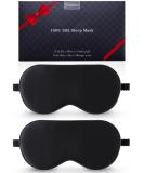 Silk-sleep mask 2-pack eye mask made of 100% real natural pure silk with adjustable straps eye mask for sleeping Beevine's eye sleeping protection for yoga trips blocks light 02 Black & Black - Buy Online on GoSupps.com