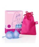 Satisfyer Menstrual Cup Set - Reusable & Sustainable 2-Piece (15ml & 20ml) - Easy Cleaning - Blue - Buy Online on GoSupps.com