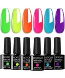 Croitout UV Gel Nail Polish Set Shellac Nail Gel Polish Colours Set Sock Off Gel Nail Polishes Set Glow in the Dark Neon Gel Polish Kit for Home DIY Manicure Nail Salon 6 x 7.3ml 6CS-006 7.3 ml (Pack of 6) - Buy Online on GoSupps.com