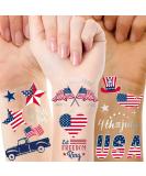 Whaline Independence Day Temporary Tattoos - 4th of July USA Theme Waterproof Flag & Freedom Tattoo Sticker Set - Patriotic Memorial Day Body Art Decor - 8 Sheets - Buy Online on GoSupps.com