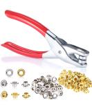 Grommet Tool Kit with 300 Metal Eyelets - Leather Hole Punch Pliers Set for Shoes, Bags, Crafts - Silver 1/4 Inch - Buy Online on GoSupps.com