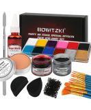Bowitzki Halloween Makeup Special Effects | Oil Face & Body Paint Fake Blood Scar Wax Charred Ash Powder Sponges & Brush for SFX Cosplay - Buy Online on GoSupps.com
