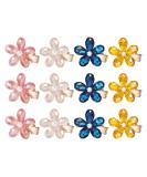 Small Pearl Hair Clips & Mini Crystal Alligator Hairpins - 12 Exquisite Flower Crystal Hair Accessories for All Hairstyles - Buy Online on GoSupps.com