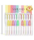 Saviland 12Pcs Cuticle Oil Pen - Fruity Natural Ingredients Nail Care Kit for Revitalized, Nourished Nails | Prevents Cracking and Smoothes Cuticles - Buy Online on GoSupps.com