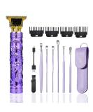 Buy Cordless Hair Clippers for Men - Portable 5.7 Inch Rechargeable Hair Remover with 6 Earpick Tools (Purple) | Best International Shipping - Buy Online on GoSupps.com