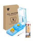 USA Designed Pill Cutter for Small or Large Pills - Crystal Acrylic Pill Box - Blue - Buy Online on GoSupps.com
