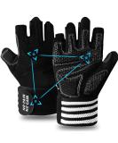 Finger Ten Fitness Gloves for Men - Full & Half Finger Wrist Protection Training Gloves for Weightlifting & Bodybuilding - Dark Black - Buy Online on GoSupps.com