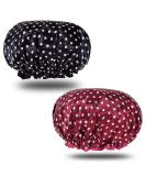 Zarrs Shower Hood 2-Pack for Women | Reusable Waterproof Elastic Bathroom Caps | Large Spa Salon Hats in Black & Red - Buy Online on GoSupps.com