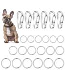 6-Piece Tiesome Dog Stark Clips & 18 Rings - Stainless Steel Pet Brand Holders with Quick Lock for Collars & Dishes - Buy Online on GoSupps.com