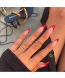 KQueenest Red French Tip Press On Nails - 24 PCS Medium Almond Full Cover Gel Acrylic Nails for Daily Wear - Buy Online on GoSupps.com
