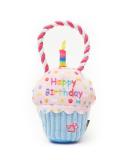 Pet London Happy Birthday Cupcake Dog Toy with Squeaker and rope tug-Celebrate Your Dog's Bday or Adoption Gift - Buy Online on GoSupps.com