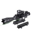 Pinty Rifle Scope 4-16X50 Illuminated Optics Sight Green Laser, Reflex Holographic Dot Sight, Riser Mount 14 Slots 1 inch High Riser Mount - Buy Online on GoSupps.com