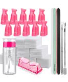 Fandamei nail polish remover tools set nail clips caps pink 500 pieces cotton pads for gelails nail shaver stainless steel 2 pieces of nail file pink nail brush 100ml empty pump donor bottle - Buy Online on GoSupps.com