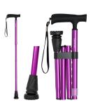 CaneCraft Purple Lightweight Folding Walking Stick - Adjustable & Foldable Mobility Aid for Elderly Men & Women - Buy Online on GoSupps.com