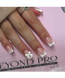 Buy Pink Press on Nails - Short Square Fake Nails with White French Tips & Bow Nail Charms | 24 Pcs Glossy Nude Pink Acrylic Designs for Daily Wear - Buy Online on GoSupps.com