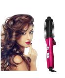 Mini Collapsible Hair Curler: Tangle-Free Dual Voltage Curling Iron Brush & Volumizer Tourmaline Ceramic Ionic Hot Brush - Travel-Friendly Styling Wand (Rose) - Buy Online on GoSupps.com