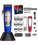 Professional Cordless Hair Clippers for Men | Rechargeable T-Blade Clippers Fade & Beard Trimmer - Blue Suit - Buy Online on GoSupps.com