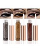 DNM Liquid Glitter Eyeliner Set - 3 Colors Metallic Sparkle Dark Silver Brown Gold Red - Eye Makeup Glue for Eyes - 3Pcs - Buy Online on GoSupps.com