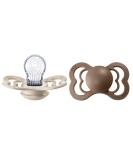BIBSS Supreme Schnuller 2-pack BPA-free symmetrical nipple.Silicone made in Denmark.6-18 months (2-pack) Vanilla / Dark OAK 6-18 months (2 pack) Vanilla / Dark Oak - Buy Online on GoSupps.com