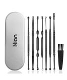 Hion 8-in-1 Stainless Steel Ear Cleaner for Ear Wax Removal - Medical Grade Kids & Adults Includes Storage Box - Black - Buy Online on GoSupps.com