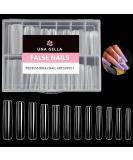 UNA GELLA XXL Long Square Nail Tips - 216 PCS Clear Full Cover Gel X Tips for Nail Salon & DIY | Extra Long No C Curve 12 Sizes - Buy Online on GoSupps.com