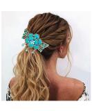 Vintage French Rhinestone Flower Butterfly Hair Clips for Women & Teens - Blue Floral Hair Accessories - Buy Online on GoSupps.com
