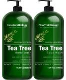 New York Biology Tea Tree Body Wash Pack of 2 - Soothes Itchy Skin, Fights Fungus & Acne - 16 Fl Oz Each - Buy Online on GoSupps.com