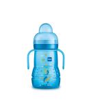 MAM Plastic Trainer Cup (1 Count) Trainer Drinking Cup with Extra-Soft Spout Spill-Free Nipple and Non-Slip Handles for Boys 4+ Months Eight Ounces Designs May Vary Blue - Buy Online on GoSupps.com