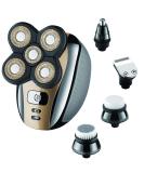 5-in-1 Men's Electric Head Shaver - Wet/Dry Rotary Razor & Grooming Kit - Buy Online on GoSupps.com