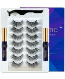 DUOERLA Magnetic Eyelashes & Eyeliner Kit - 7 Pairs Wispy Cat-Eye Lashes | Reusable Cruelty-Free & Vegan | Easy 3D Applicator for Natural Look - Buy Online on GoSupps.com