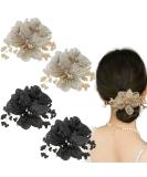 4 Pcs Flower Leaf Elastic Hair Ties Crystal Ponytail Holders Rhinestone Hair Scrunchies Hair Rubber Bands Ropes Hair Accessories for Women Girls - Buy Online on GoSupps.com