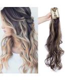 SEGO Ponytail Extension - Realistic Wavy Hair Piece | Dark Brown & Ashblond | 24-Inch (61cm) - 150g Voluminous Hair Extension - Buy Online on GoSupps.com