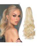 Dcbaboo 45cm Wavy Ponytail Hair Extension - Clip-in Braid with Clamp - Bleach Blonde Synthetic Hair - 140g Long Hair Accessory - Buy Online on GoSupps.com