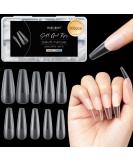 Modelones 500Pcs Long Coffin Clear Nail Tips - Full Cover Nail Extension Kit - Buy Online on GoSupps.com