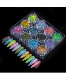 MKNZOME 12 Jars Chrome Nail Powder Glitter Set - Holographic Ultra Fine Glitter - 1g/Jar #3 - Buy Online on GoSupps.com