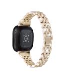 Mtozon Bling Metal Band for Fitbit Versa 3/Sense - Women's Dressy Slim Bracelet in Champagne Gold - Buy Online on GoSupps.com