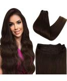 Easyouth Darkest Brown Real Human Hair Weft Extensions - 18 Inch 100g 3-Weft #2 - Buy Online on GoSupps.com