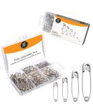 250 Pack Safety Pins by Luxurecourt 4 Assorted Sizes of Durable Silver Small and Large Safety Pins Bulk Rust-Resistant Nickel Plated Steel Sharp Edge Safety Pins for Clothes Sewing Arts & Craft - Buy Online on GoSupps.com