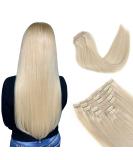 Vlasy Clip in Hair Extensions Human Hair 14 Inch Light Grey# - 7 Piece Seamless Thick Weft Real Hair Clips for Women -70g - Buy Online on GoSupps.com