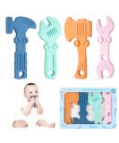 TYRY.HU BPA Free Silicone Teething Toys for Baby Training - 4pcs Baby Toothbrush Teether Chew Toy - Cooling Tools Shape Teether Relief Gift for Newborn - Buy Online on GoSupps.com