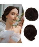 RUWISS HAARTIAL Lang Hair Bun - Elegant Chocolate Blonde Real Hair Extensions | Thin Smooth Tousled Updo Hair Tie for Women - 25g Scrunchy Hair Tube - Buy Online on GoSupps.com