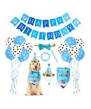 Dog Birthday Bandana Hat Banner Set - Premium Blue Dog Party Accessories for Boys & Girls - Buy Online on GoSupps.com