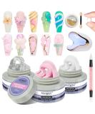Solid Builder Gel for Nails - Clear White & Pink Hard Gel for 3D Nail Art | UV Nail Lamp & Chrome Powder Included | Ideal for DIY & Nail Salon Extensions - Buy Online on GoSupps.com