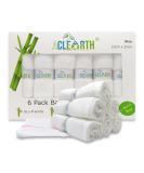 ACLEARTH White Bamboo Wash Cloths (6 pc) | Soft Face Wash Cloth Set for Sensitive Skin | Makeup Removal | 25 x 25cm | Ideal for Adults, Babies, and Kids - Buy Online on GoSupps.com