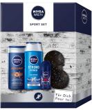 Nivea Men Sport Gift Set | Ultimate Grooming Kit with Shower Gel Shampoo Antiperspirant & Fascia Ball - Perfect Gift for Men - Buy Online on GoSupps.com
