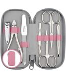 Buy Marqus 7-Part Manicure Set for Men & Women - Solingen Made in Germany Real Leather Case Perfect for Hand & Foot Care - Pink - Buy Online on GoSupps.com