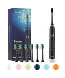 7am2m Sonic Electric Toothbrush - 6 Brush Heads, 60 Days Charge, 5 Modes, Smart Timer (Black) - Buy Online on GoSupps.com